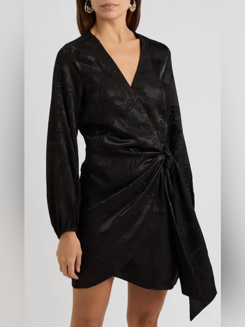 NWT Never Fully Dressed Black Jacquard Wrap Mini Dress